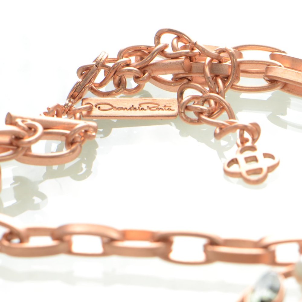 Oscar De La Renta Copper Finish Vintage Style Long Coin Necklace - Picture 5 of 9